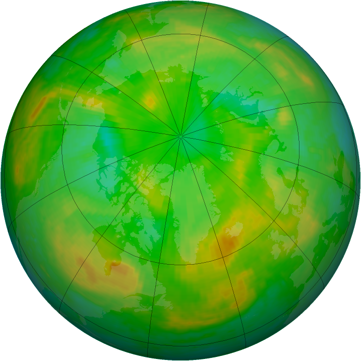 Arctic ozone map for 25 June 2004